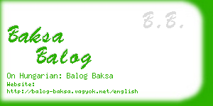 baksa balog business card